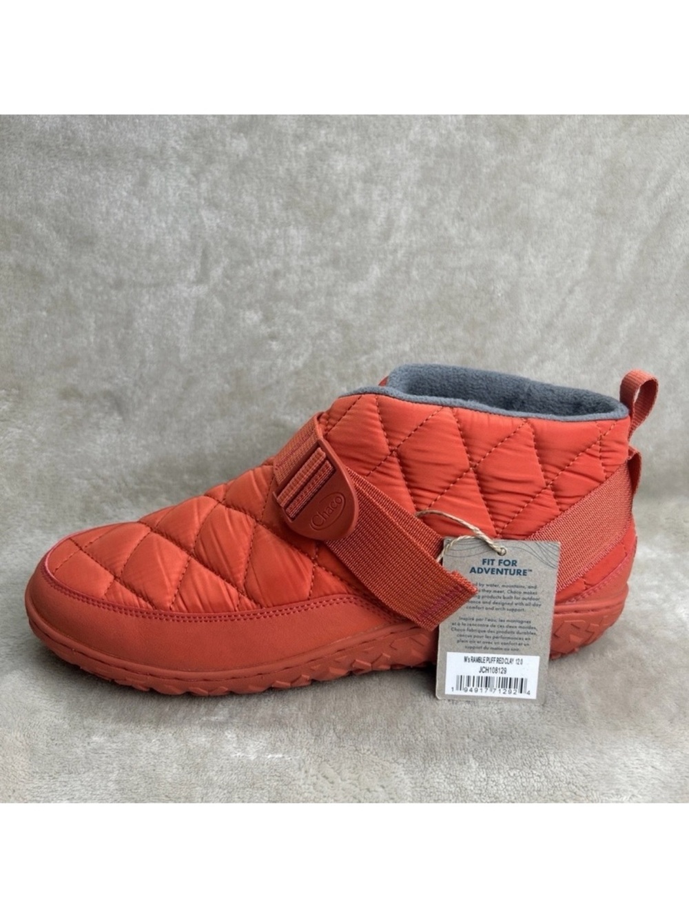 Chaco Ramble Puff Quilted Ankle Boot Mens Size 12 Red Clay Orange New